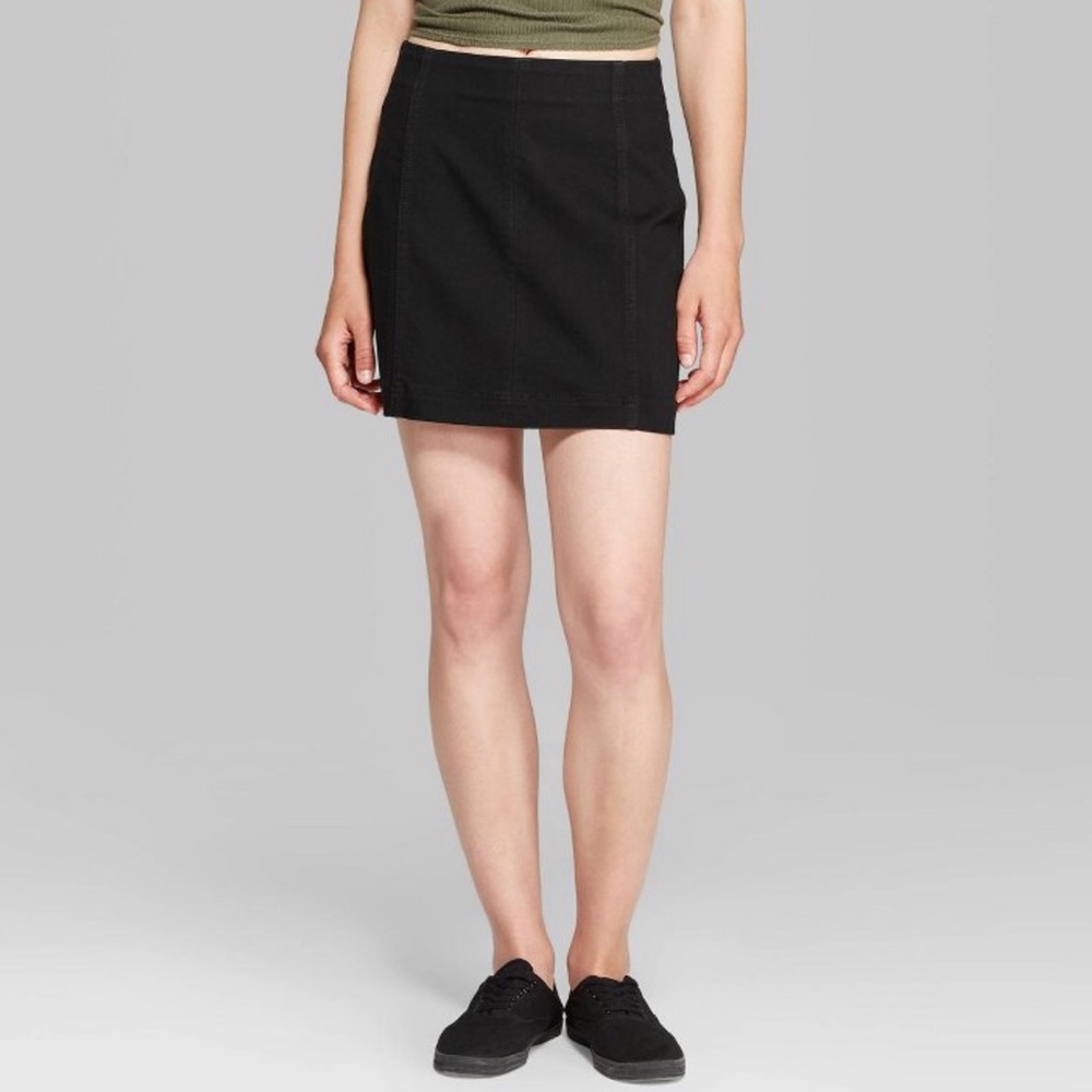 Wild fable seamed denim mini skirt